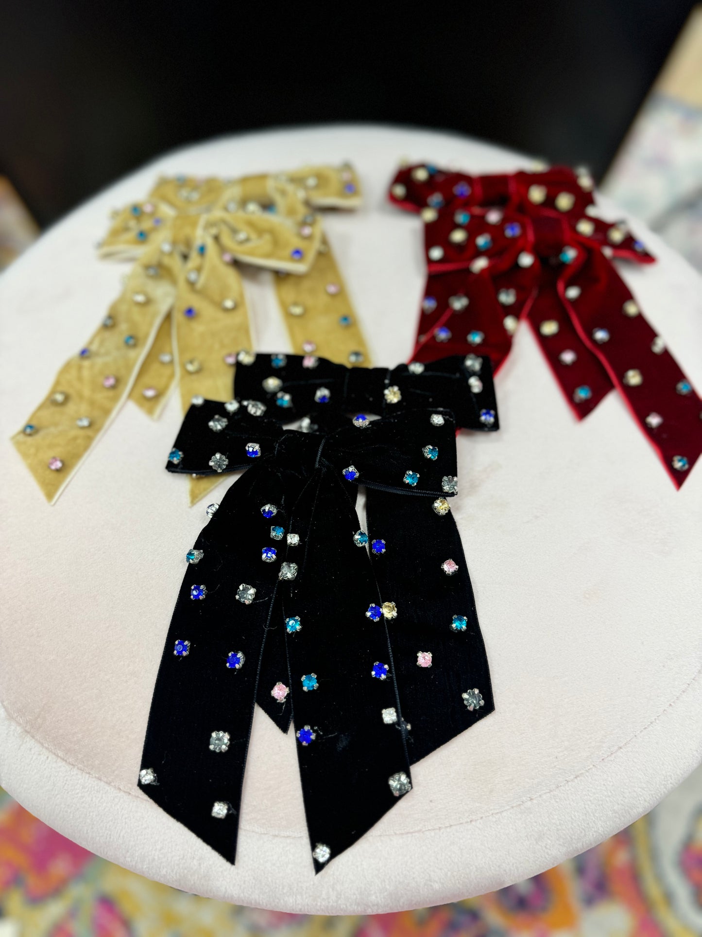 Crystal Bow Clip (3 colors)