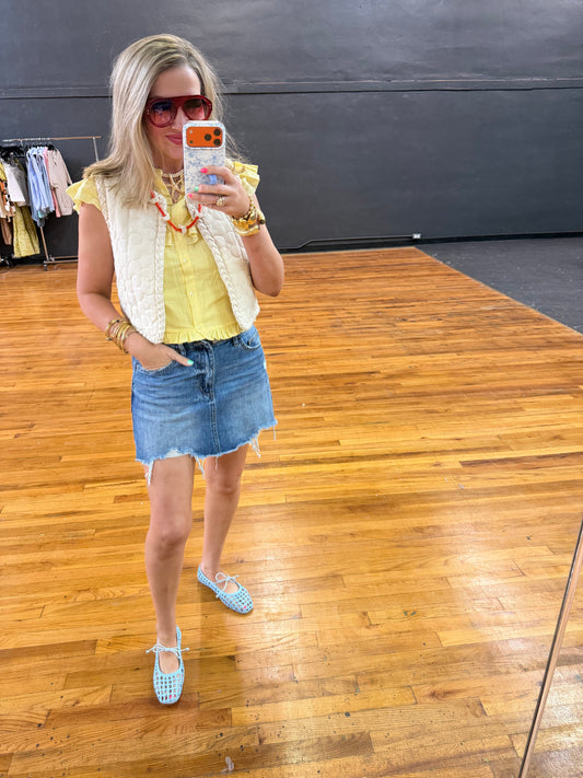 Denim Medium Blue Mini Skirt
