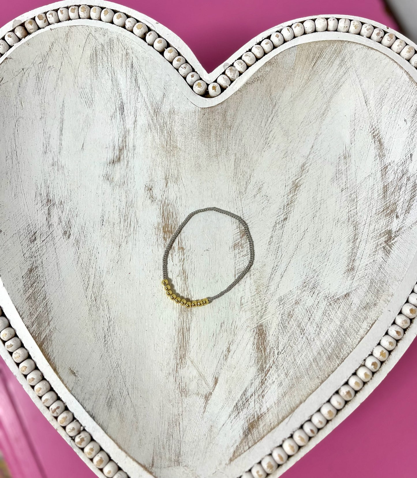 Dainty Mixed Metal Bead Bracelet