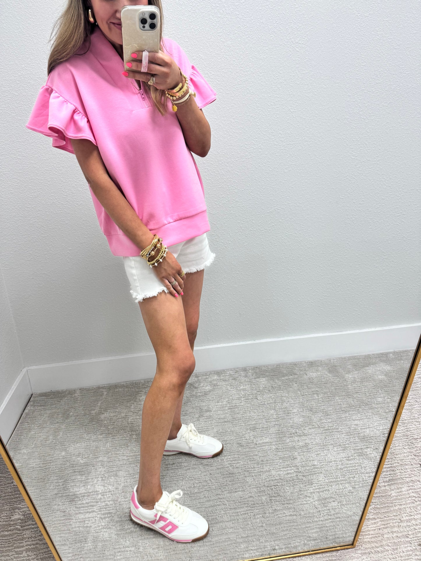 Risen White High Rise Tummy Control Denim Shorts