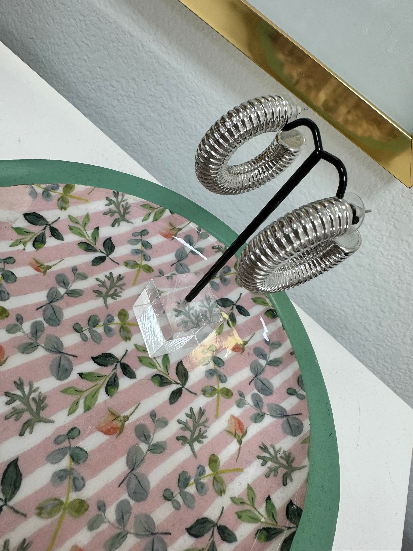 Medium Twist Texture Hoop (Silver and Gold!)