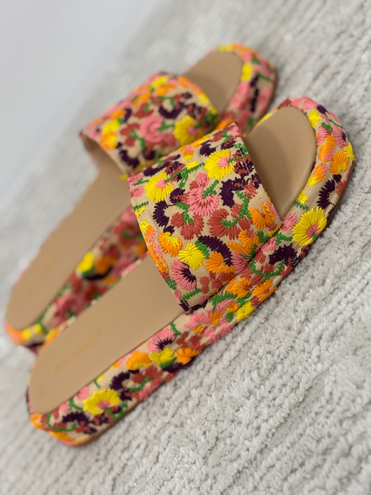 Embroidered Multi Colored Sandals