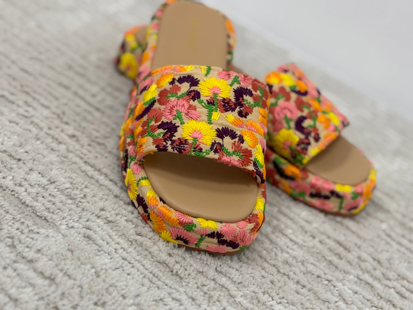 Embroidered Multi Colored Sandals