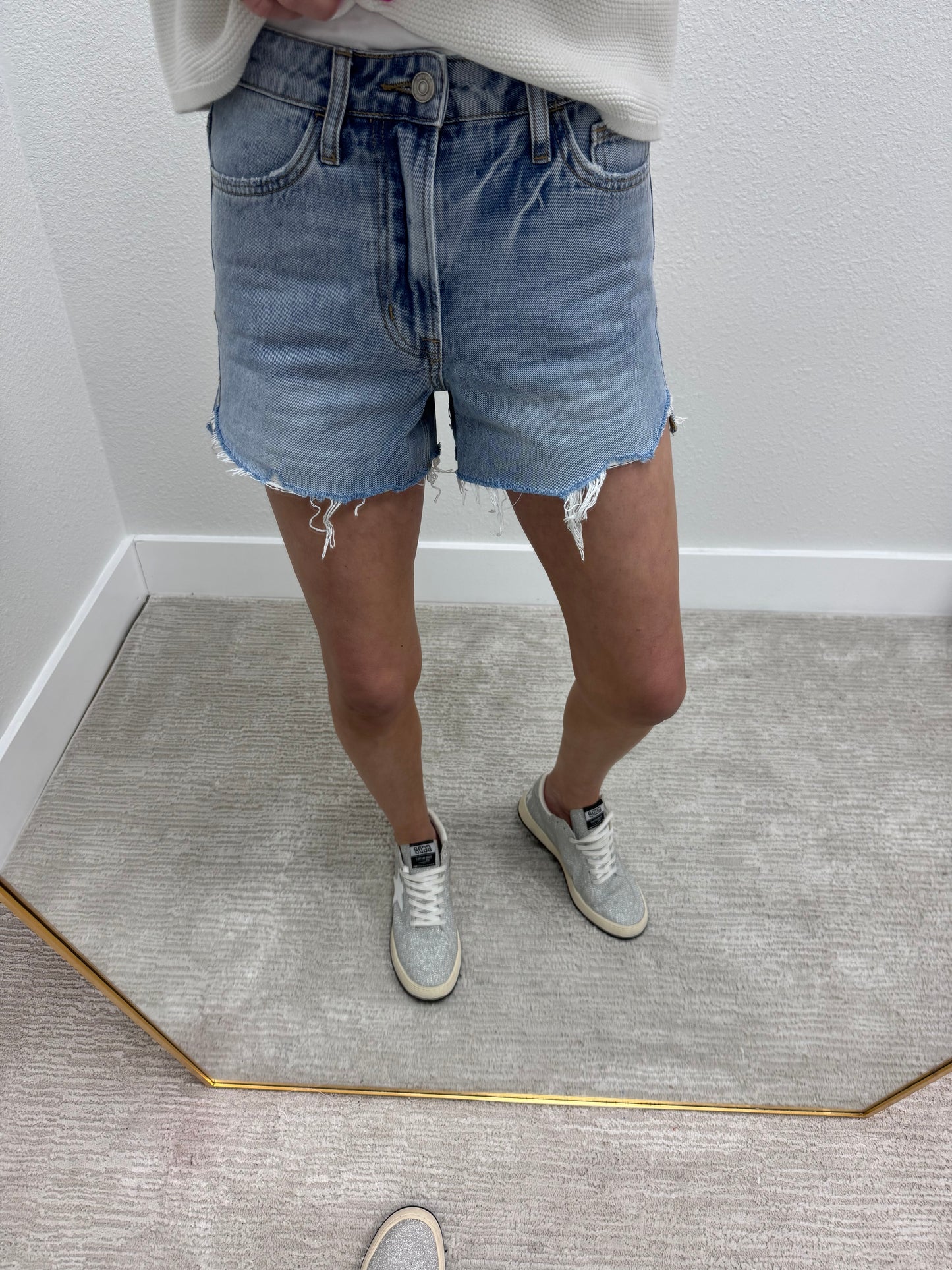 High Rise Denim Shorts