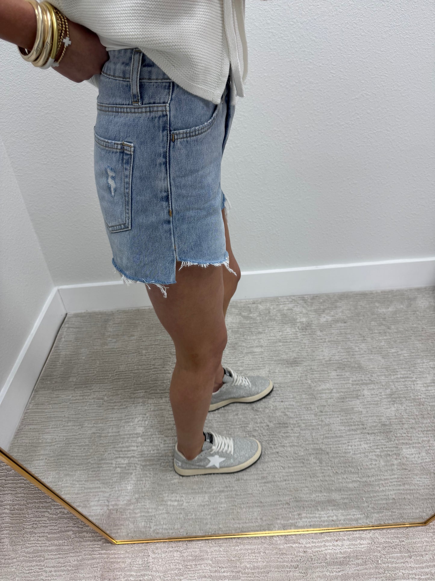 High Rise Denim Shorts