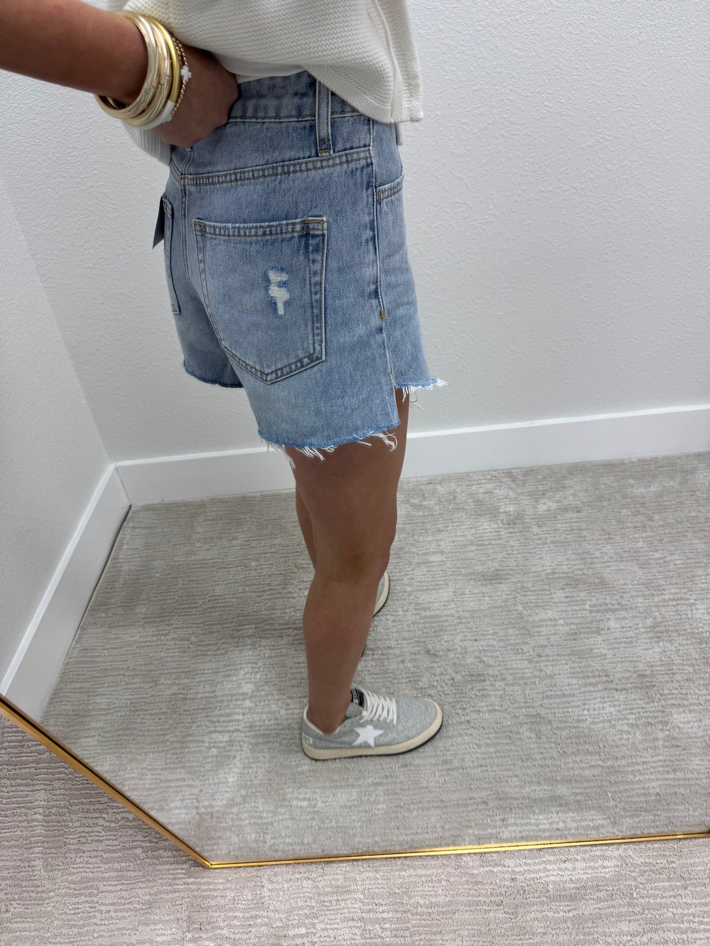 High Rise Denim Shorts