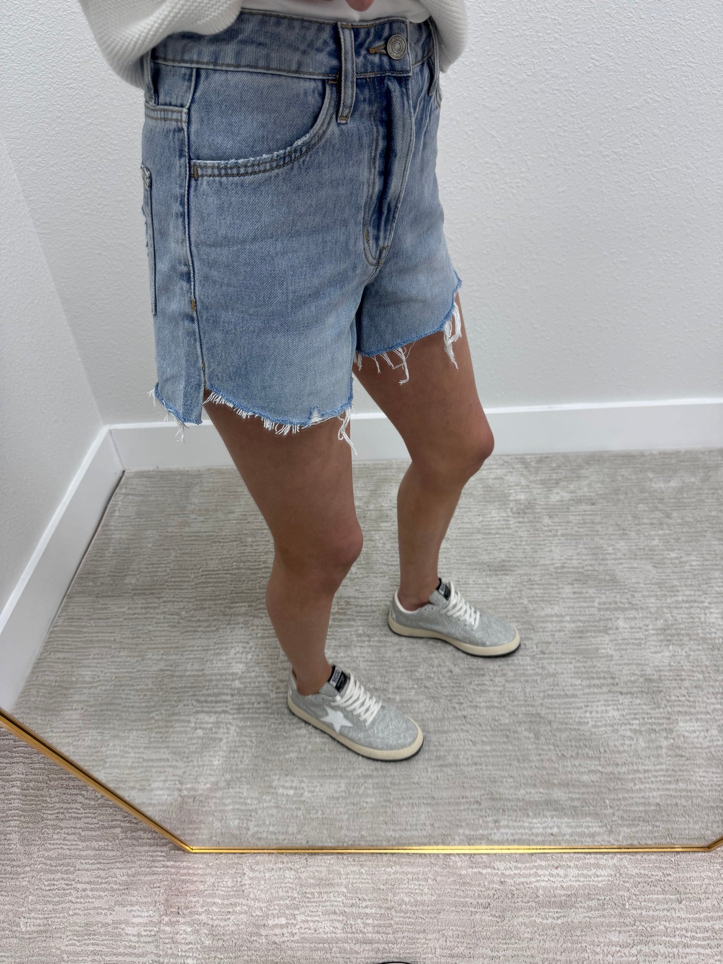 High Rise Denim Shorts