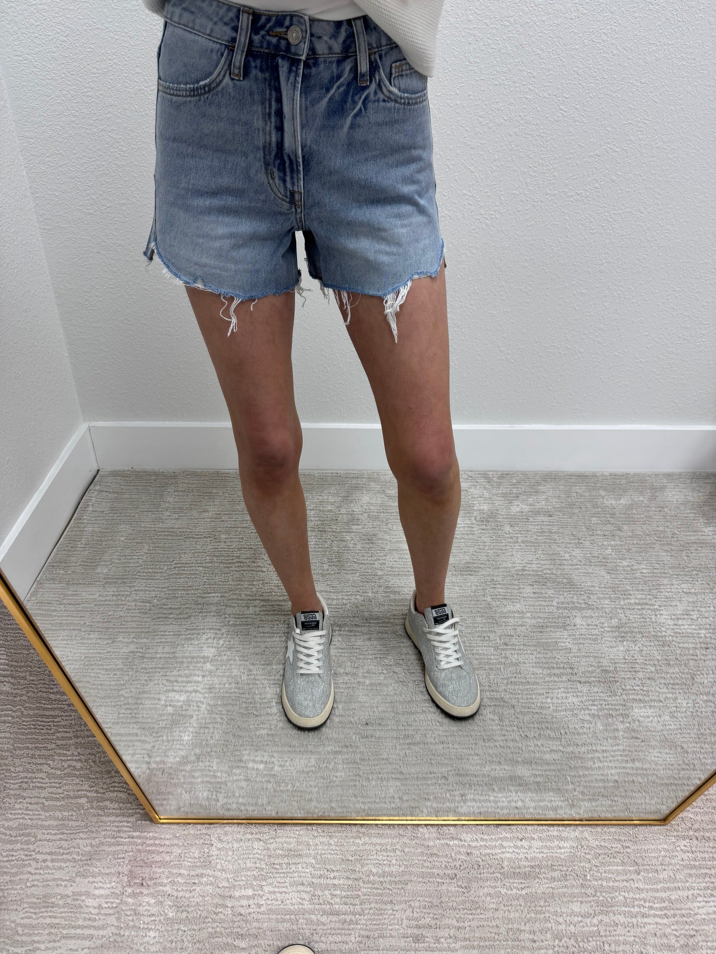 High Rise Denim Shorts