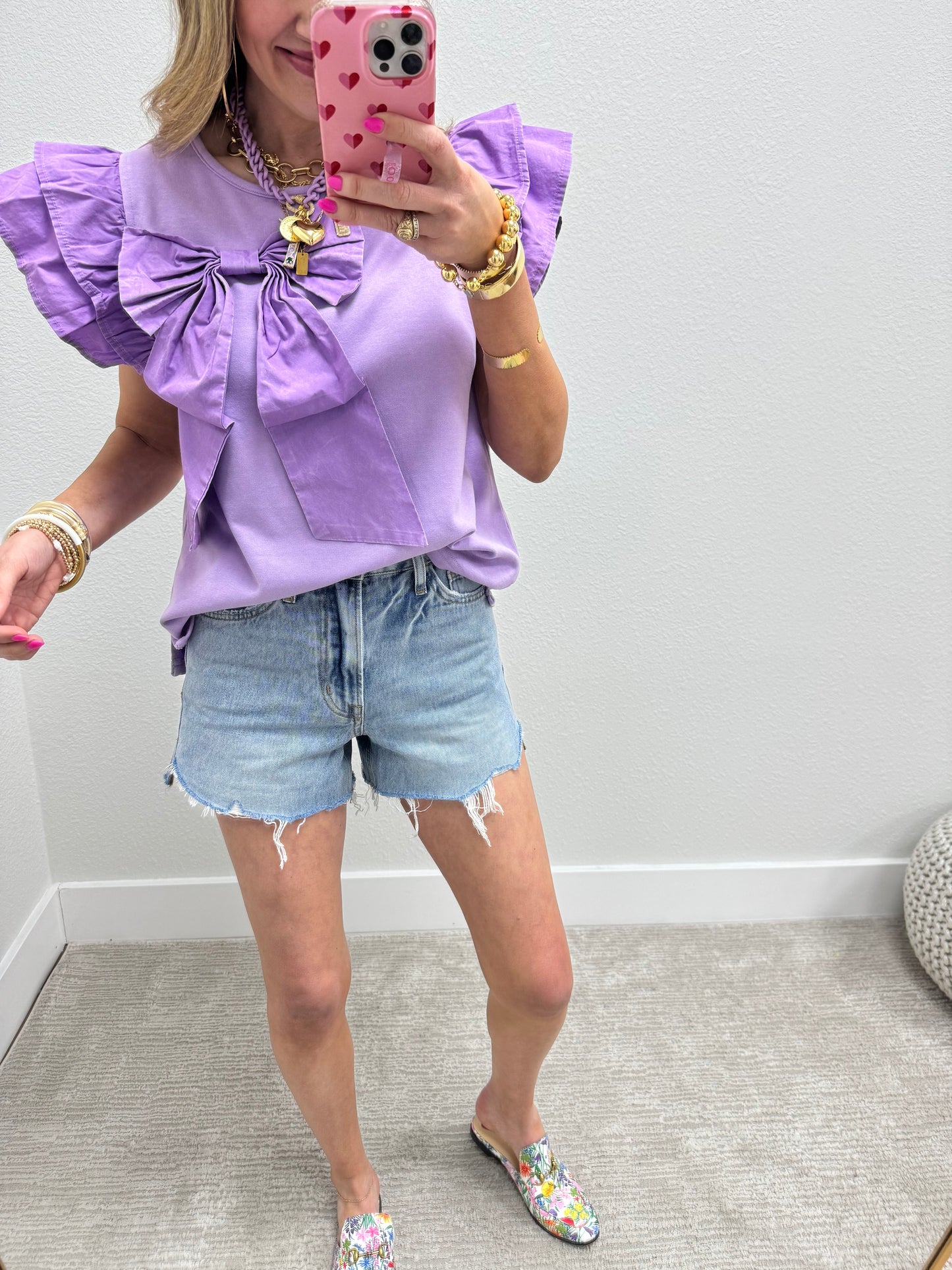 High Rise Denim Shorts