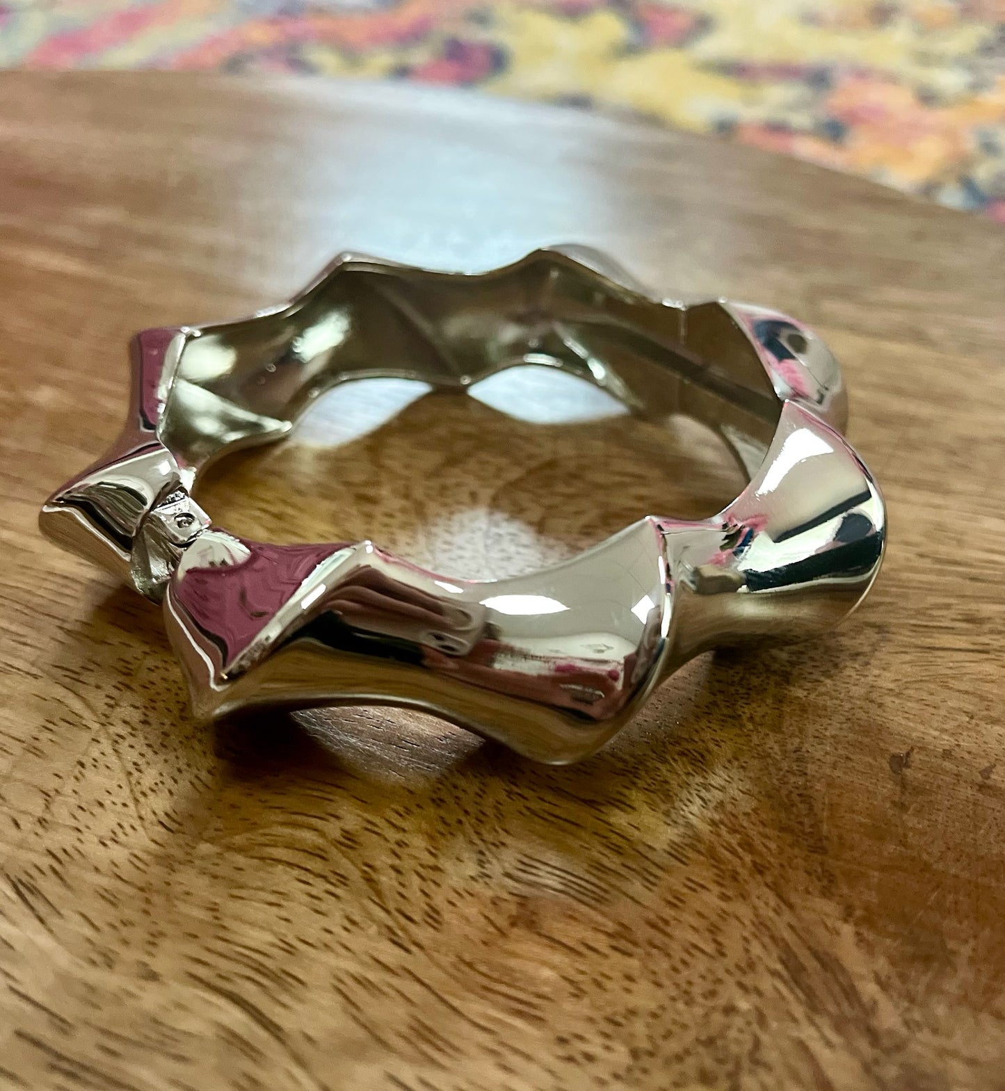 Twist Style Thick Bangle (silver and gold)