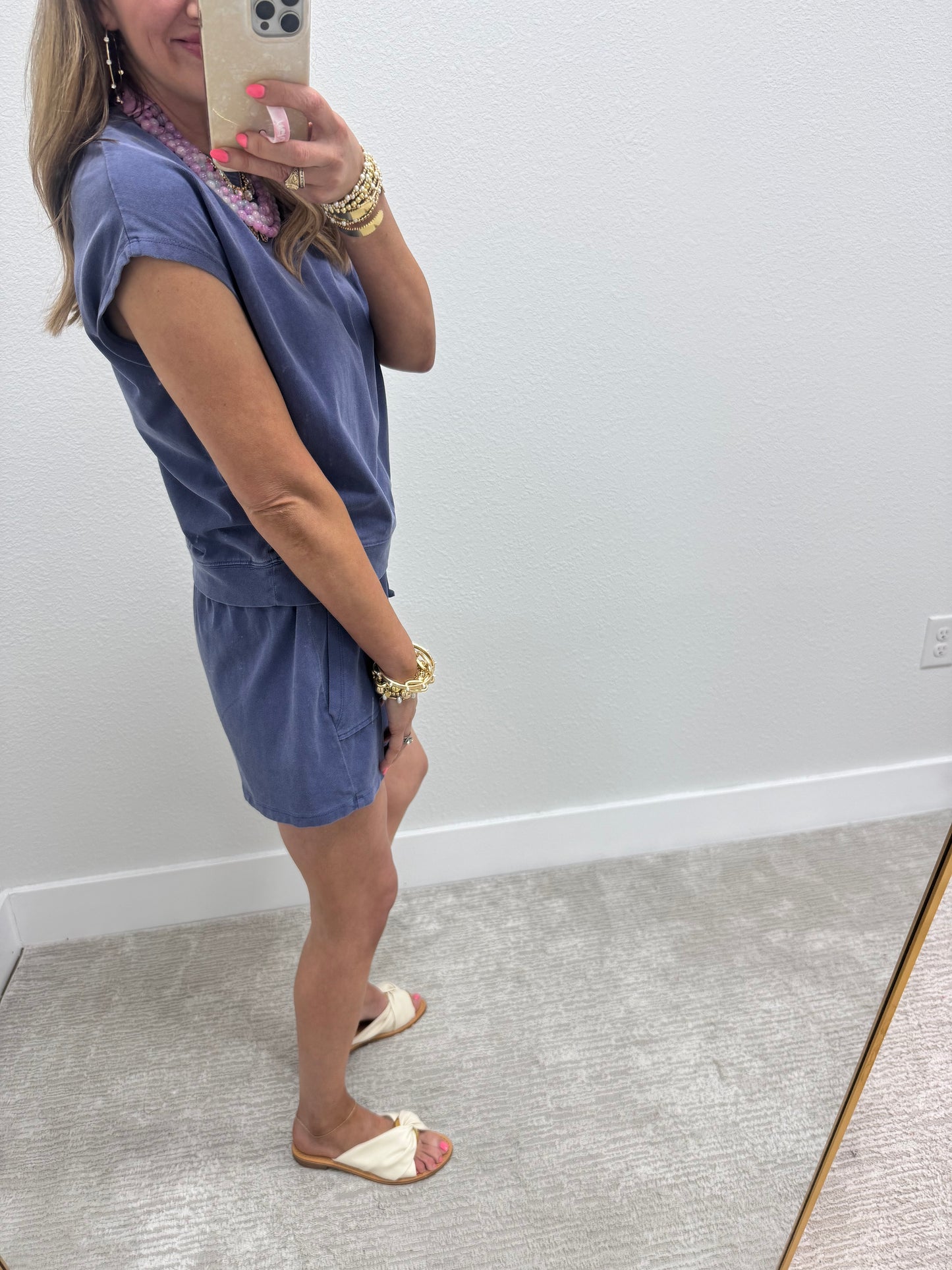 Navy Two Piece Short Set