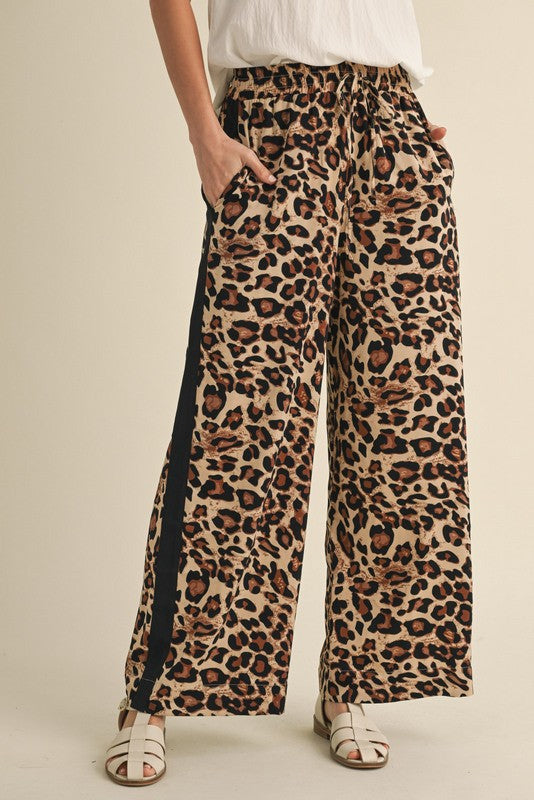 Black Stripe Leopard Pants