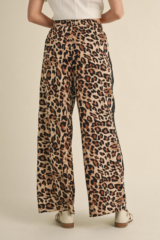 Black Stripe Leopard Pants