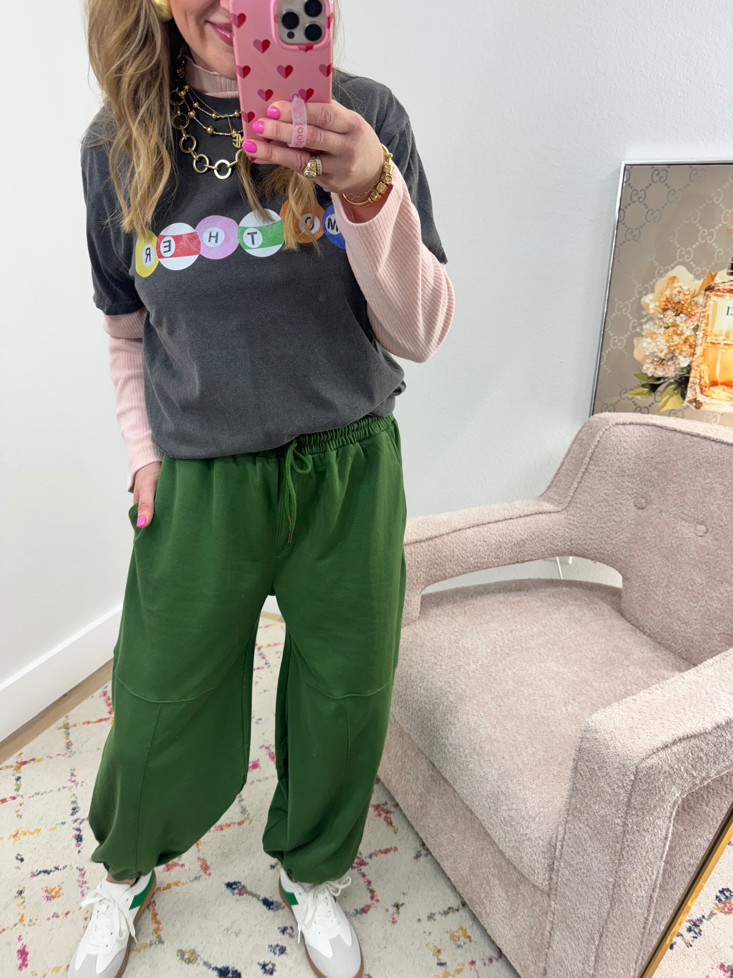 Green Balloon Style Jogger Pant FS