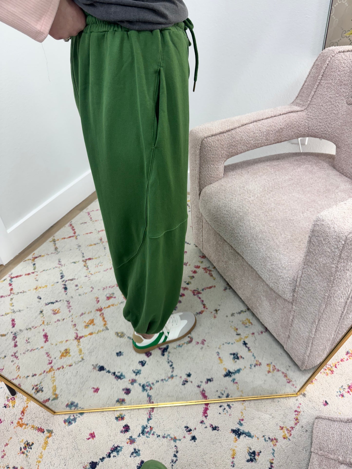 Green Balloon Style Jogger Pant FS