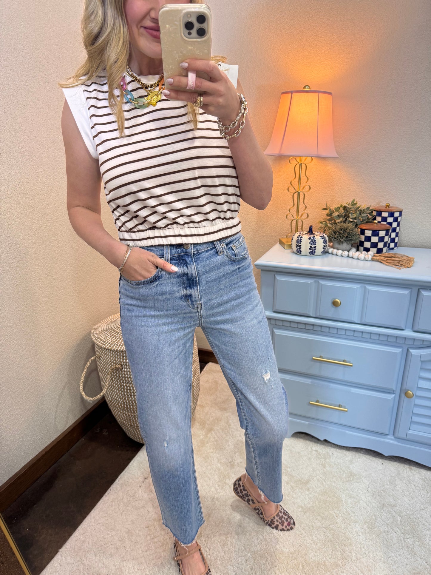 DAZE Marina Vintage Sundaze Crop High Rise Straight Jeans