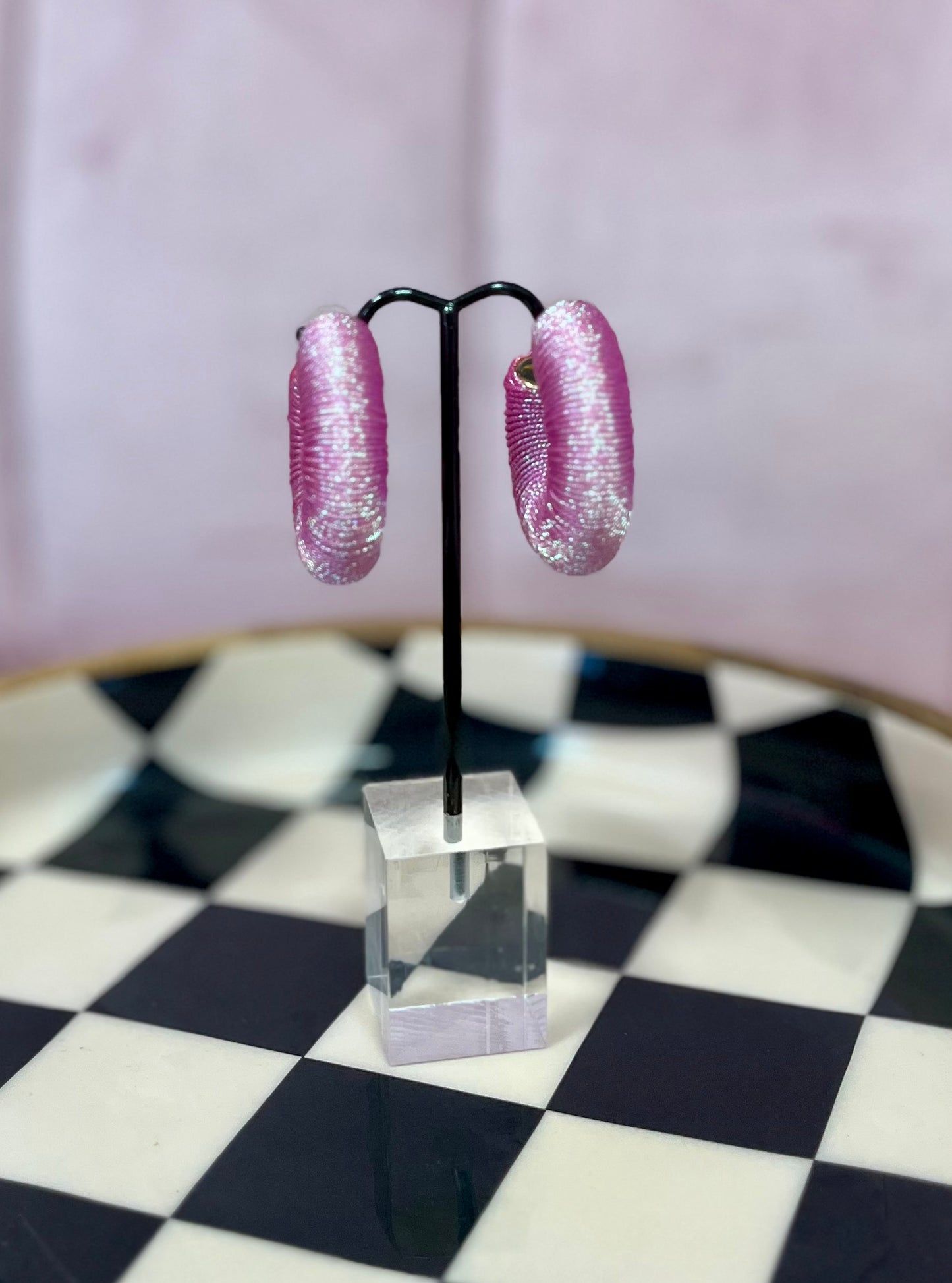 Pink Twisty Hoops FS