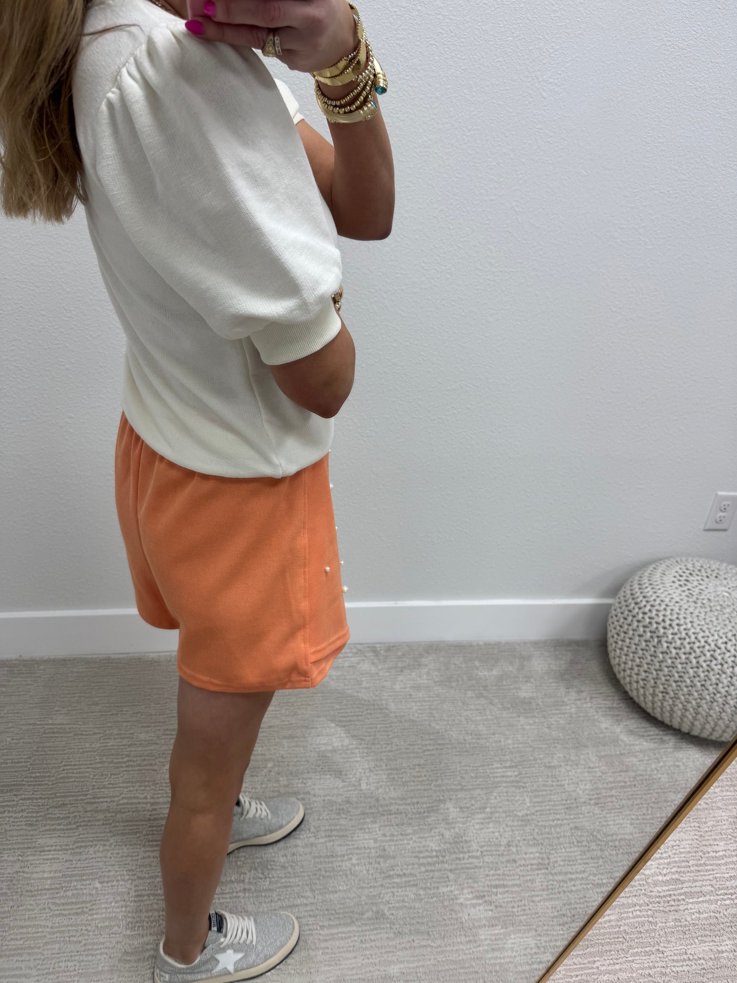 Orange Pearl Knit Skort