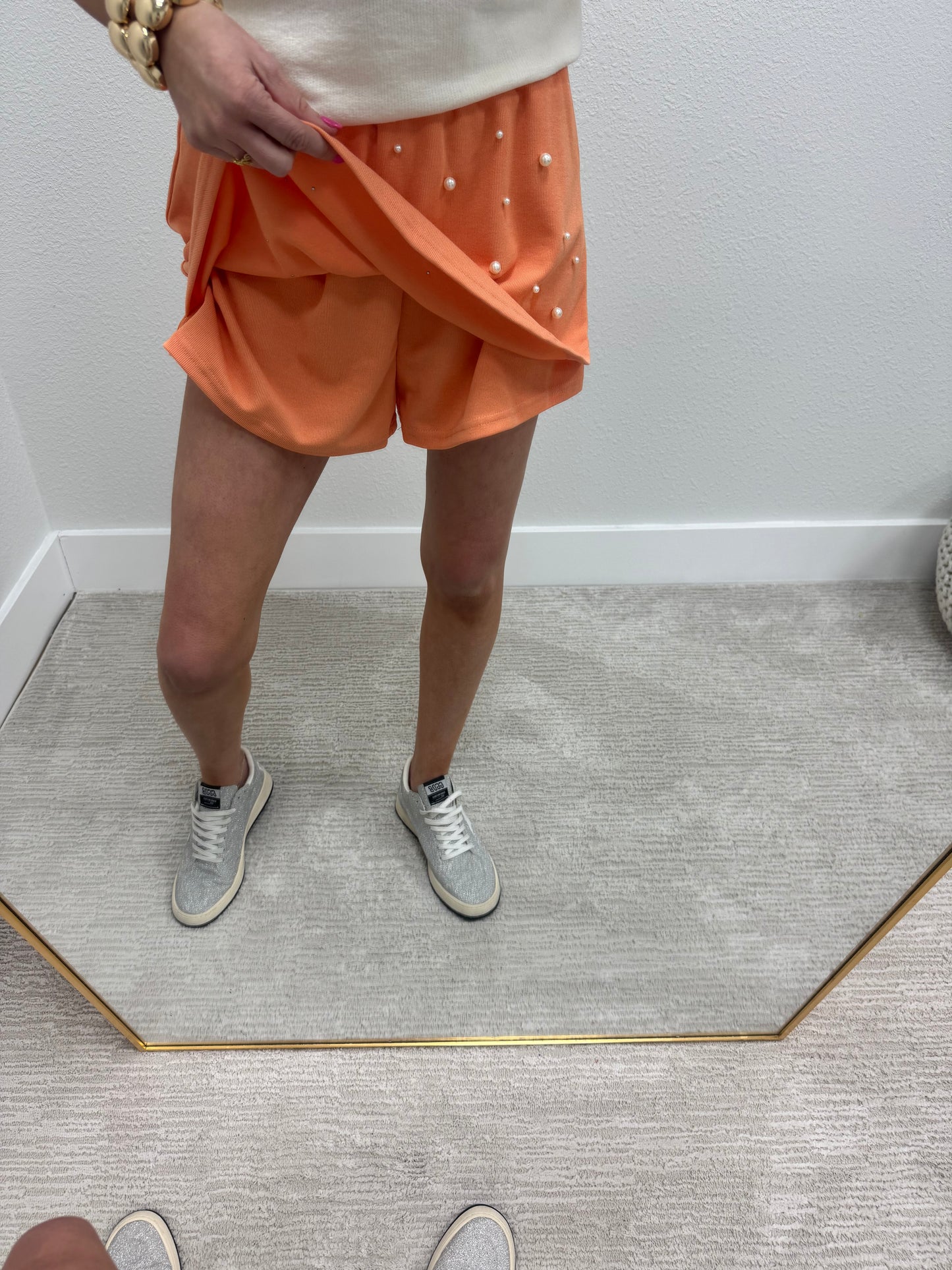 Orange Pearl Knit Skort