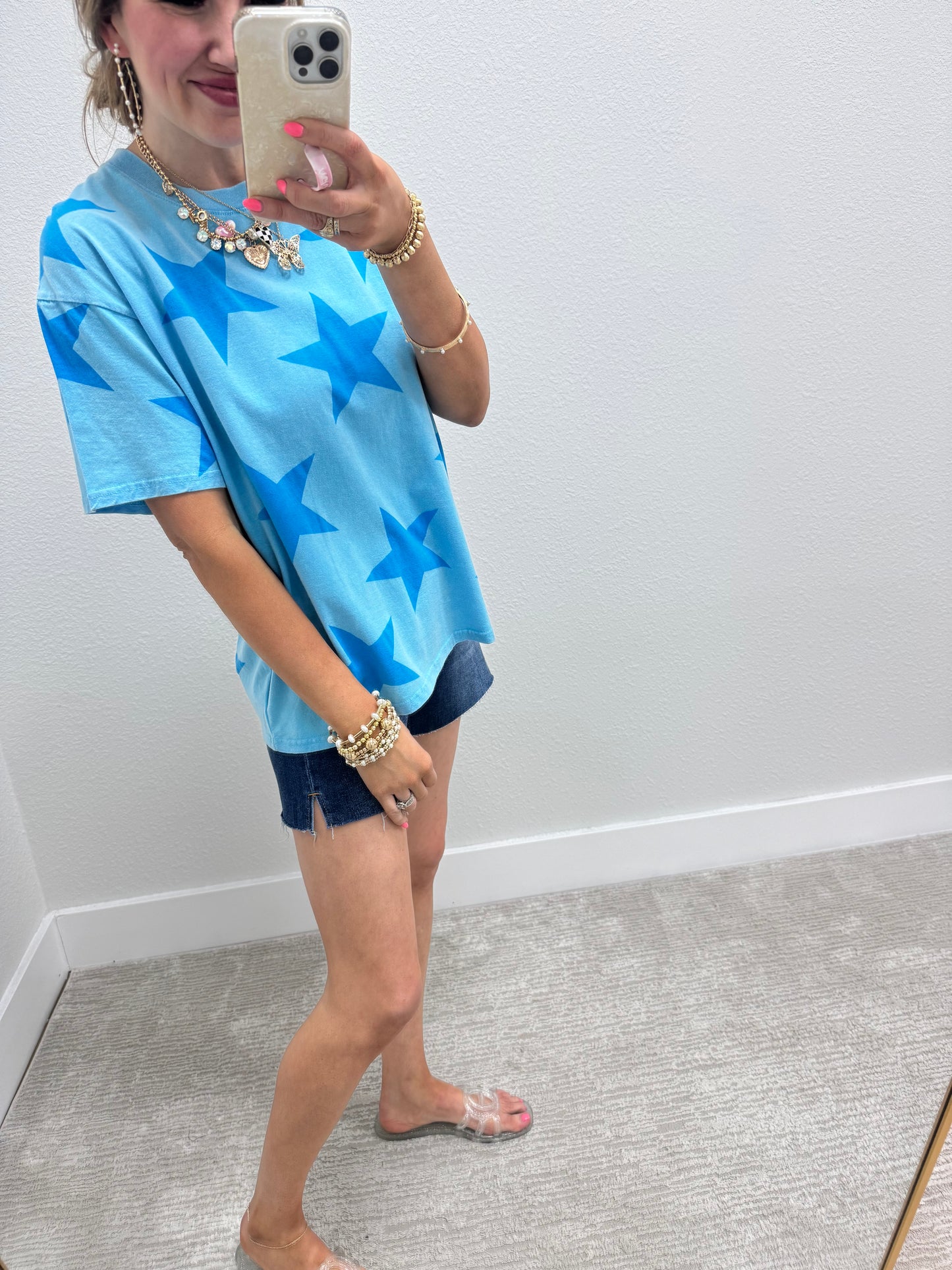 Aqua Star Printed Top