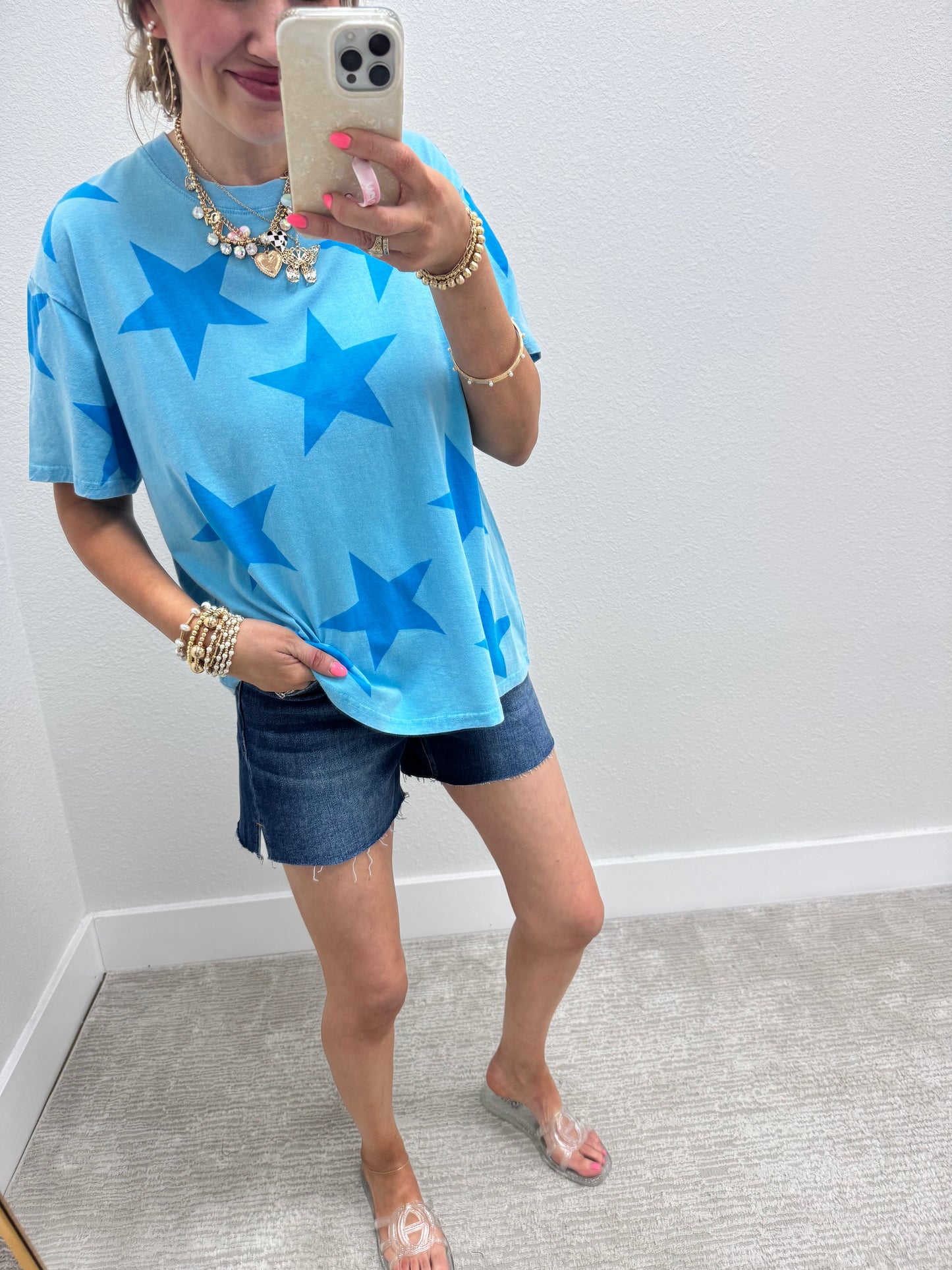 Aqua Star Printed Top
