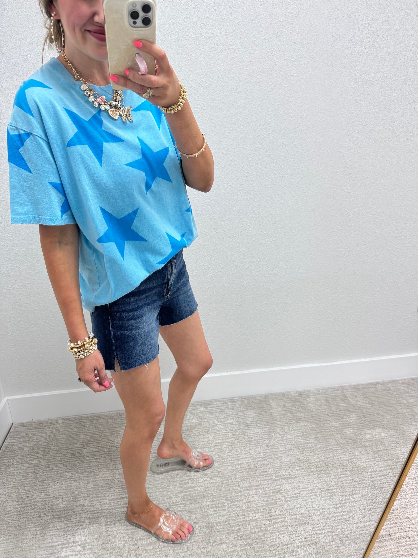 Aqua Star Printed Top