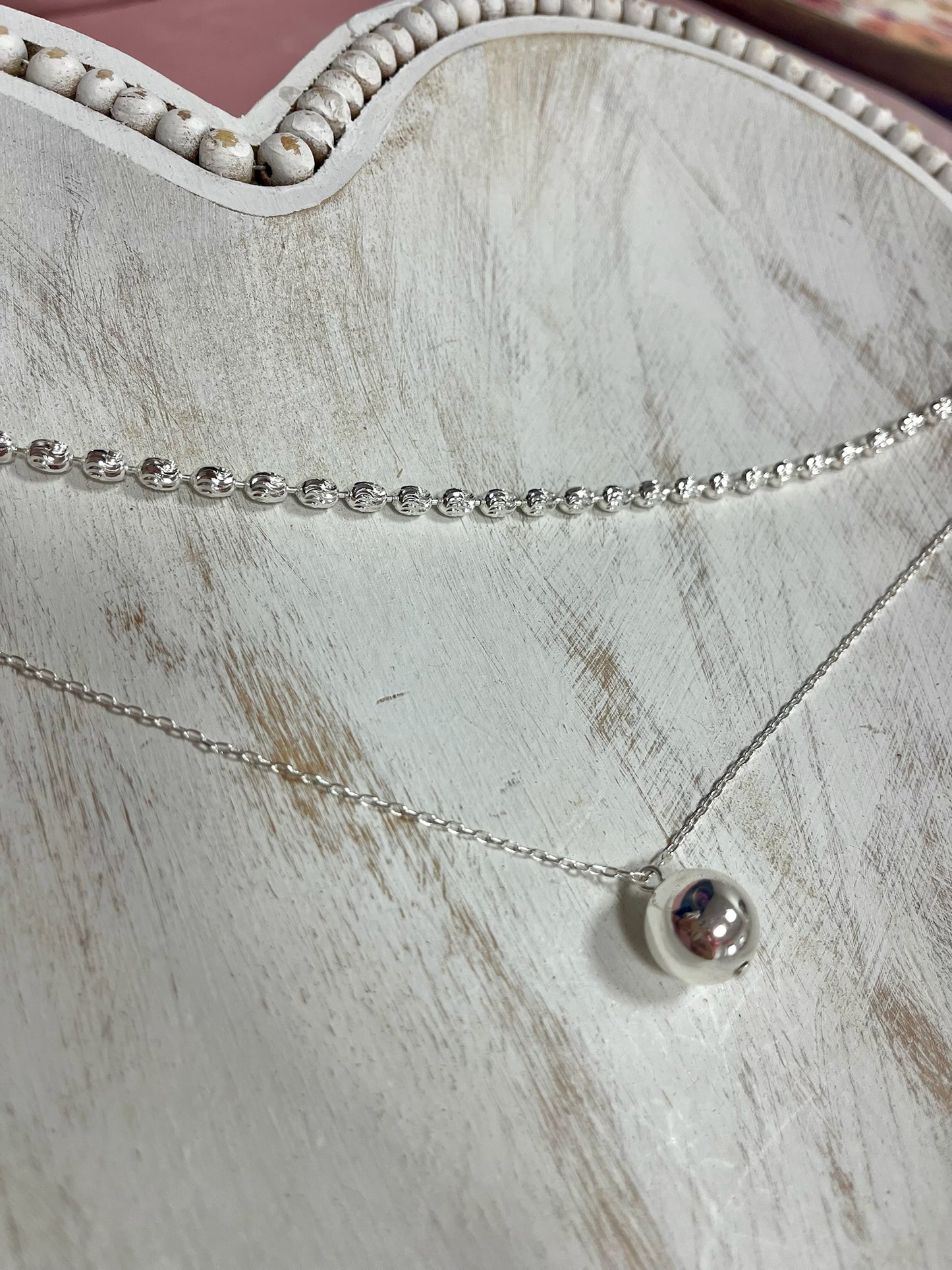 Double Strand Drop Ball Necklace