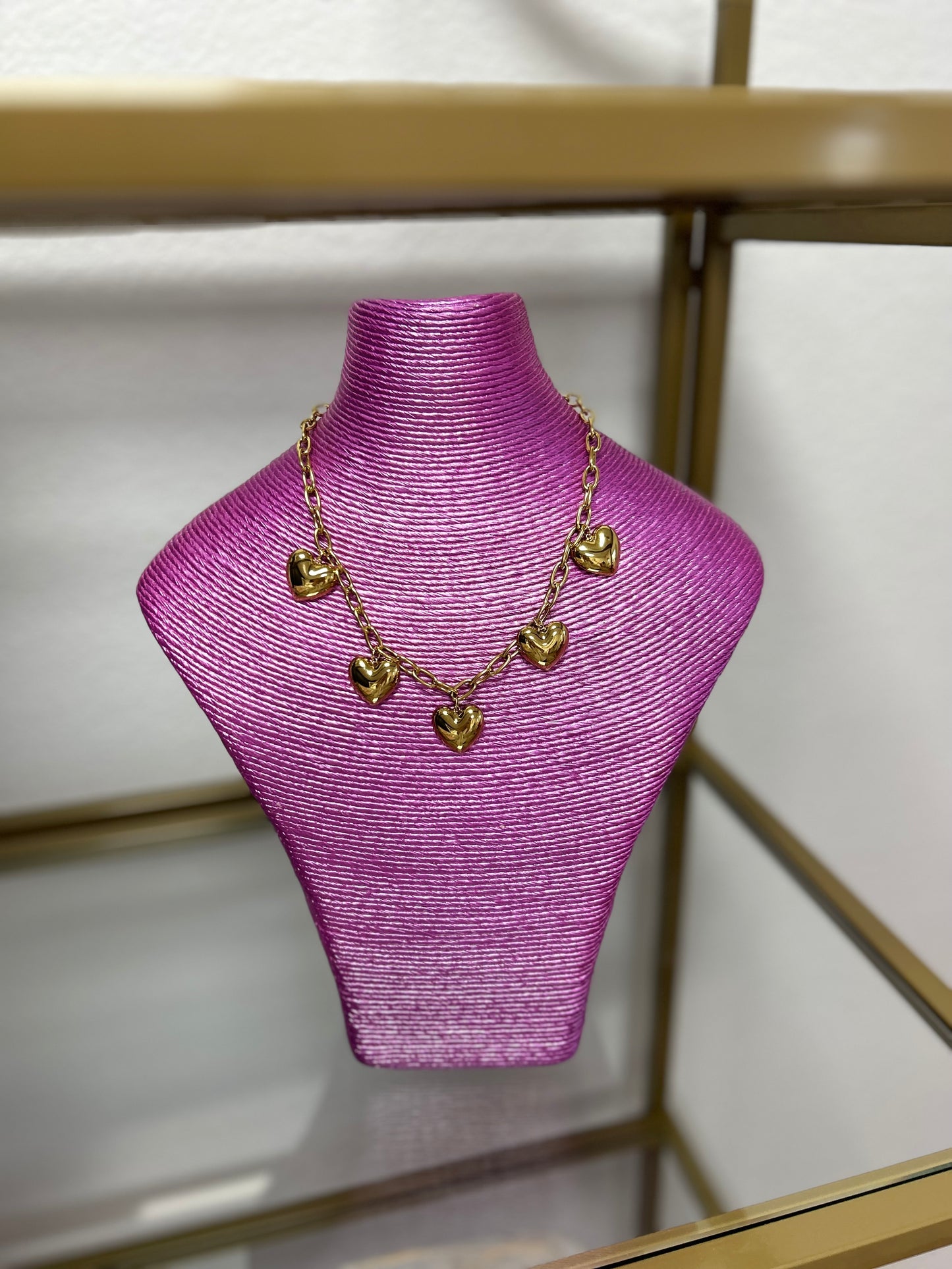 5 Heart Stainless Steel Necklace