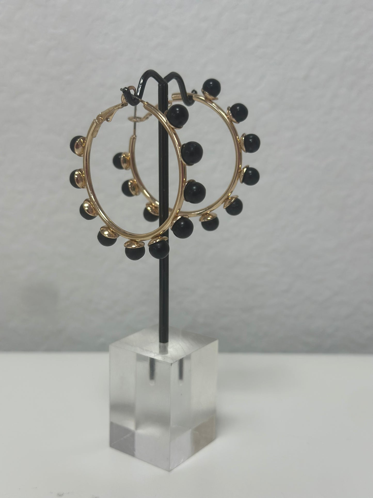 Black Stud Ball Hoops FS