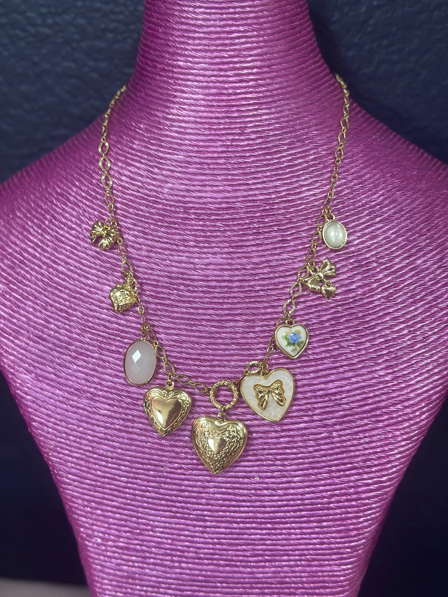 Gold Heart Charm Necklace FS