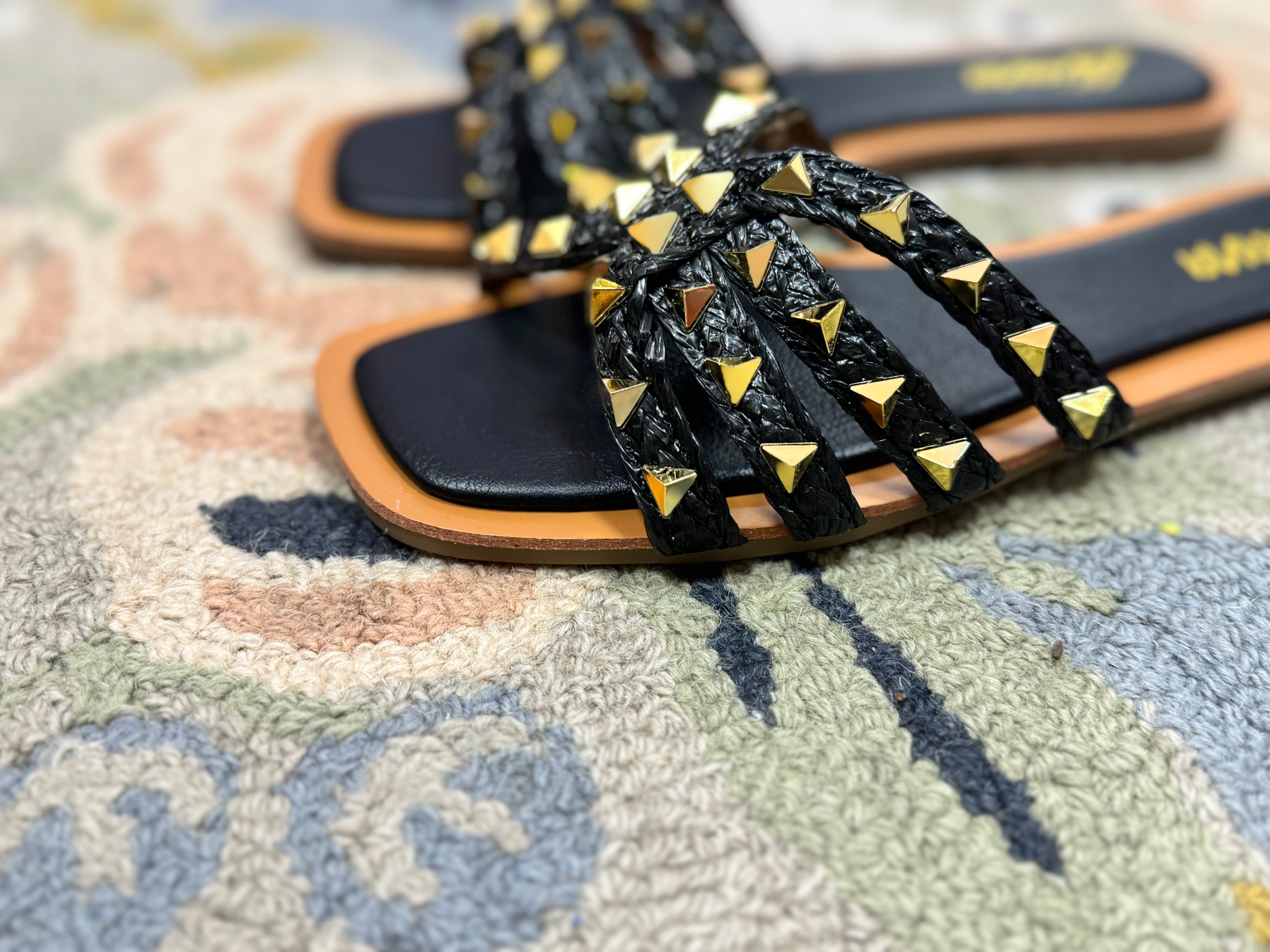 Black Studded Sandal