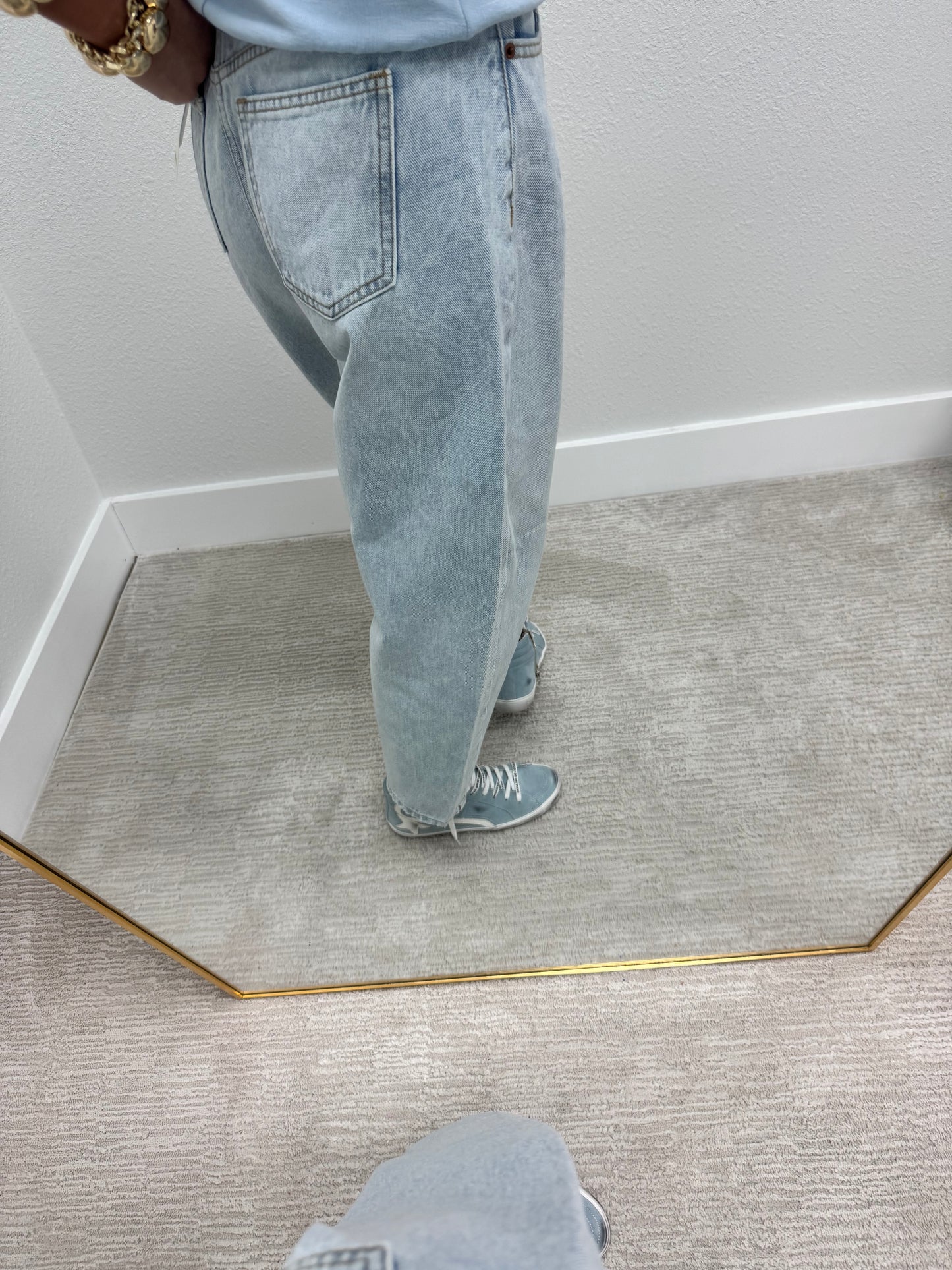Sneak Peek Light Wash High Rise Barrel Jean FS
