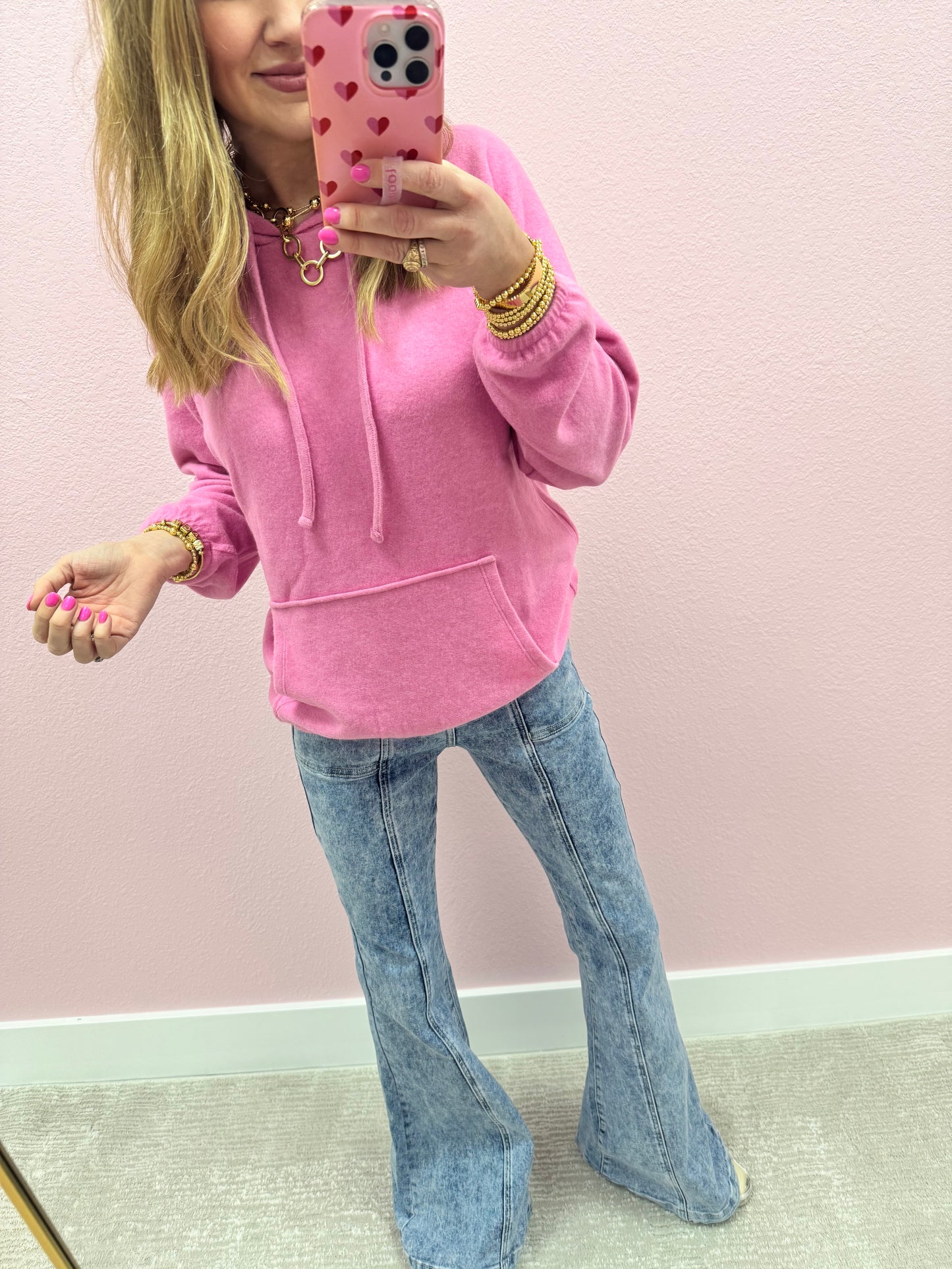 High Rise Mineral Wash Front Seam Bootcut Jeans FS