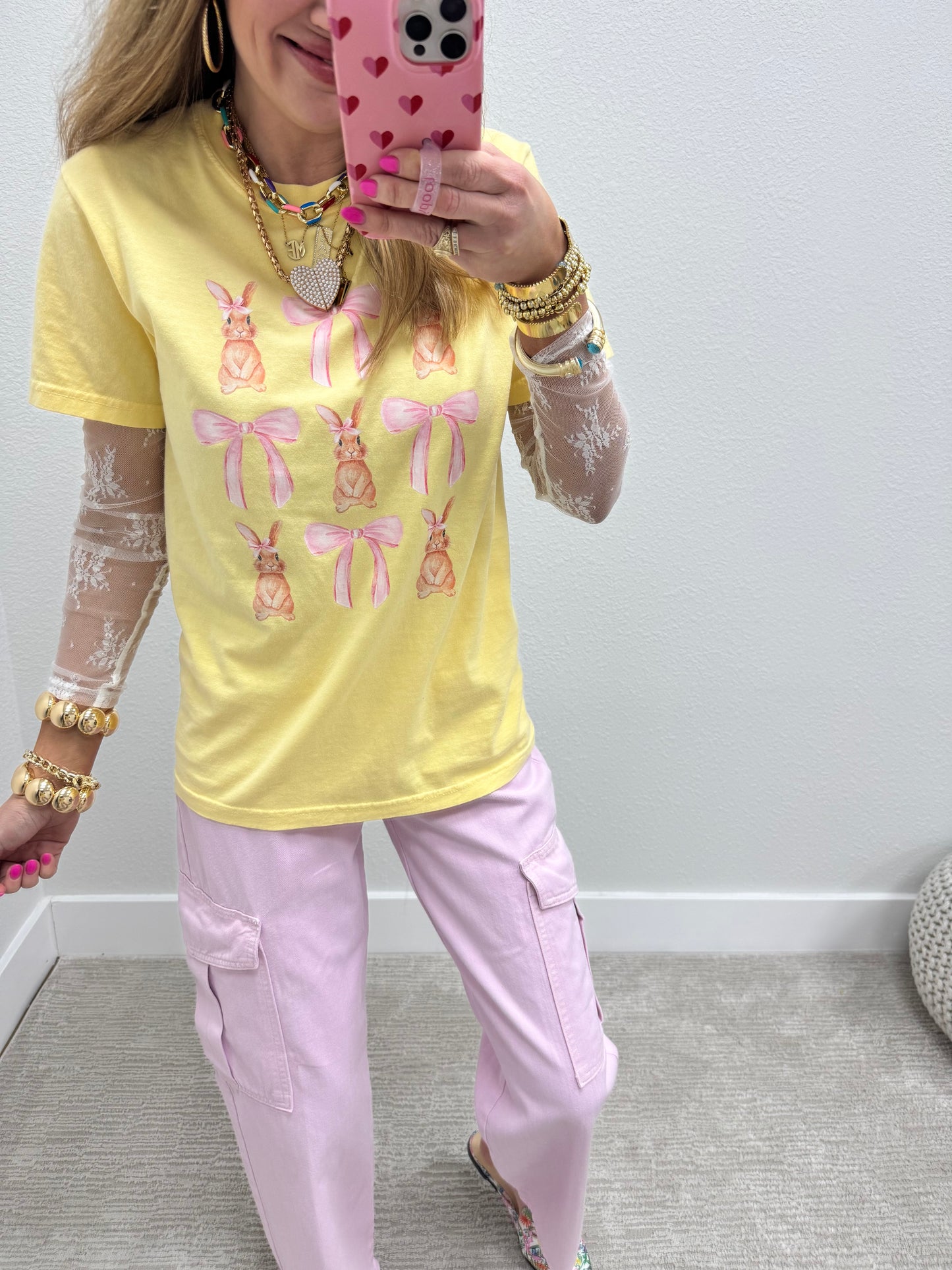 Easter Bunny Bow Graphic Shirt FS