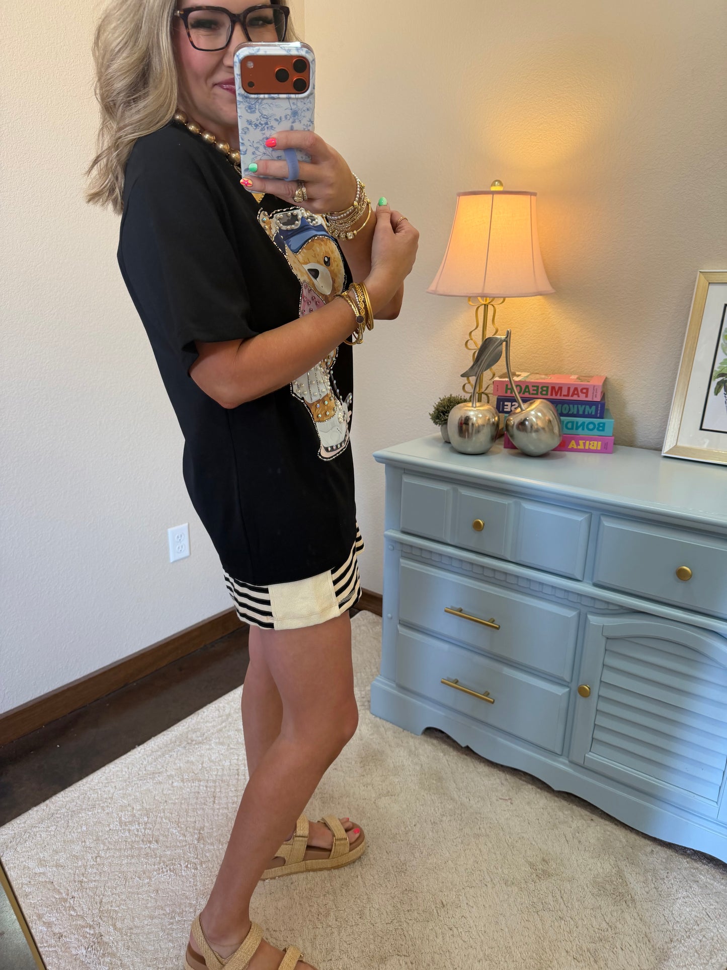 Black Golfing Teddy Top- One Size