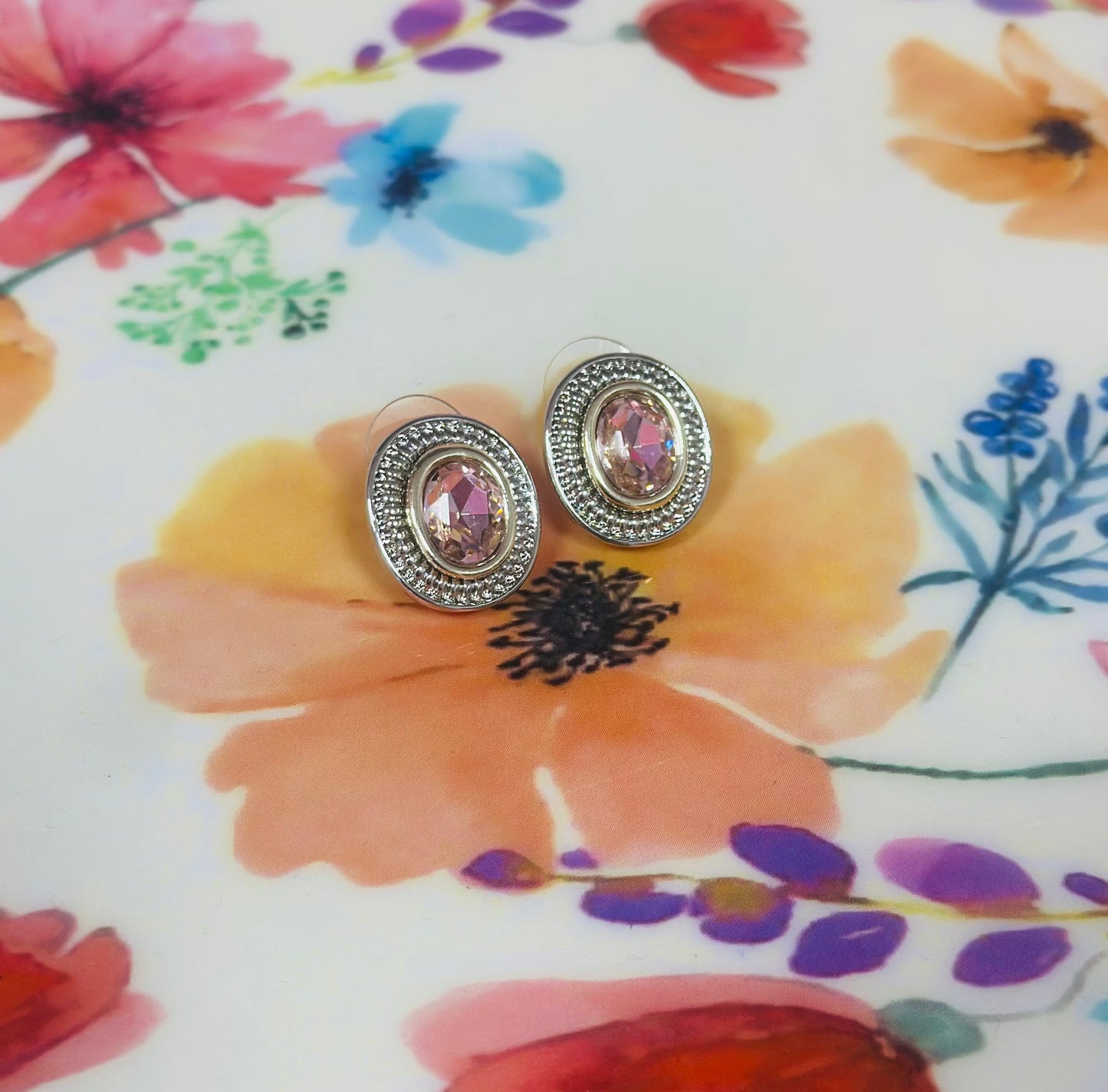 Pink Stud Cable Earring