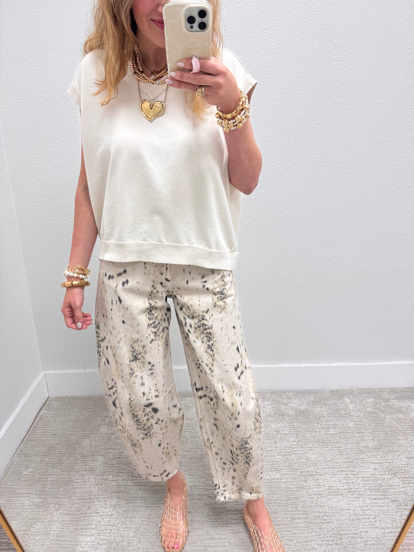 KanCan Printed High Rise Horseshoe Fit Jeans