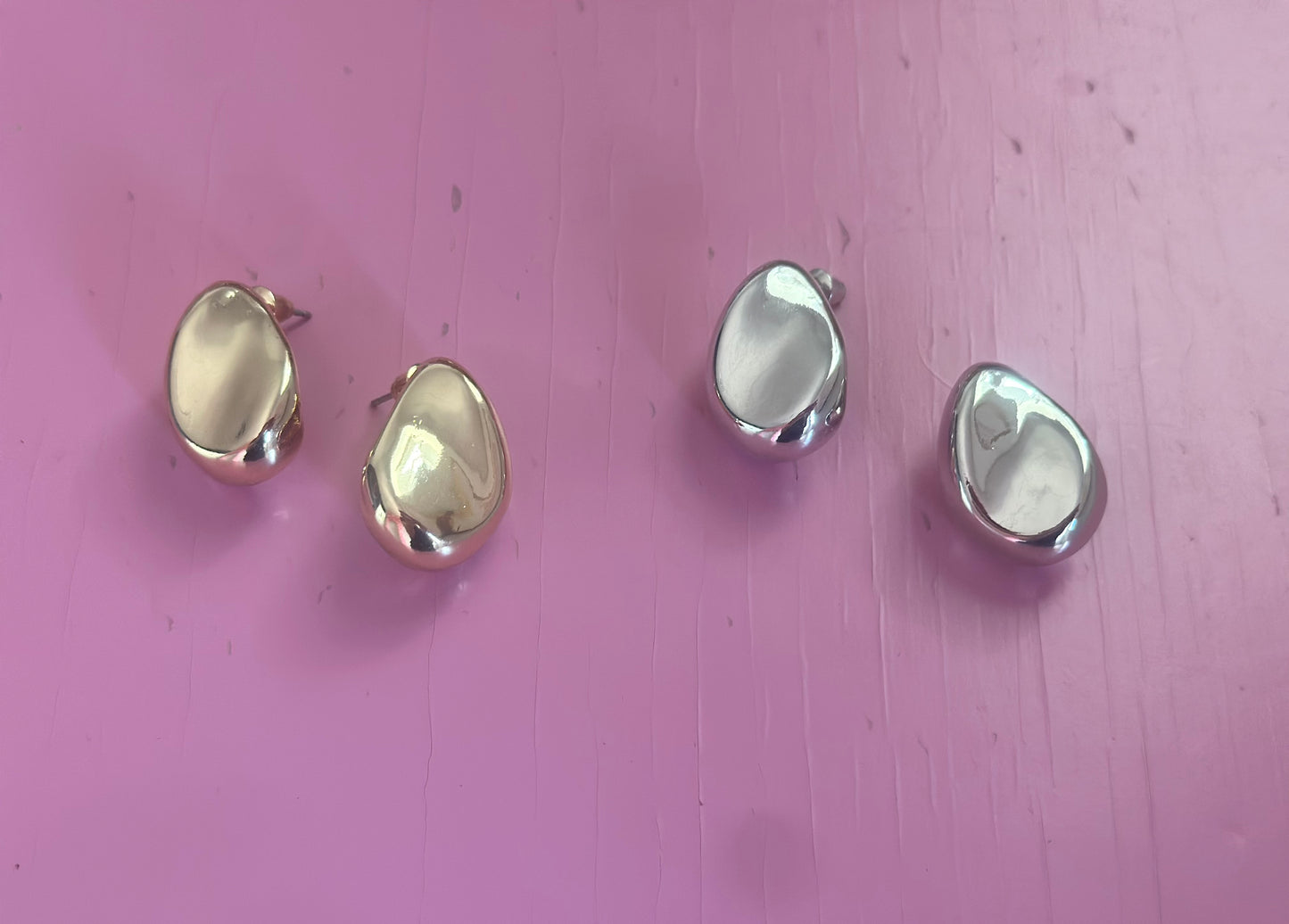 Gold & Silver Thumbprint Earrings