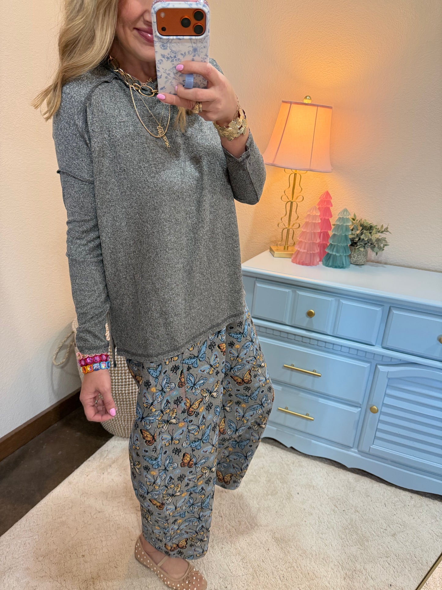 Butterfly Tapestry Barrel Pants