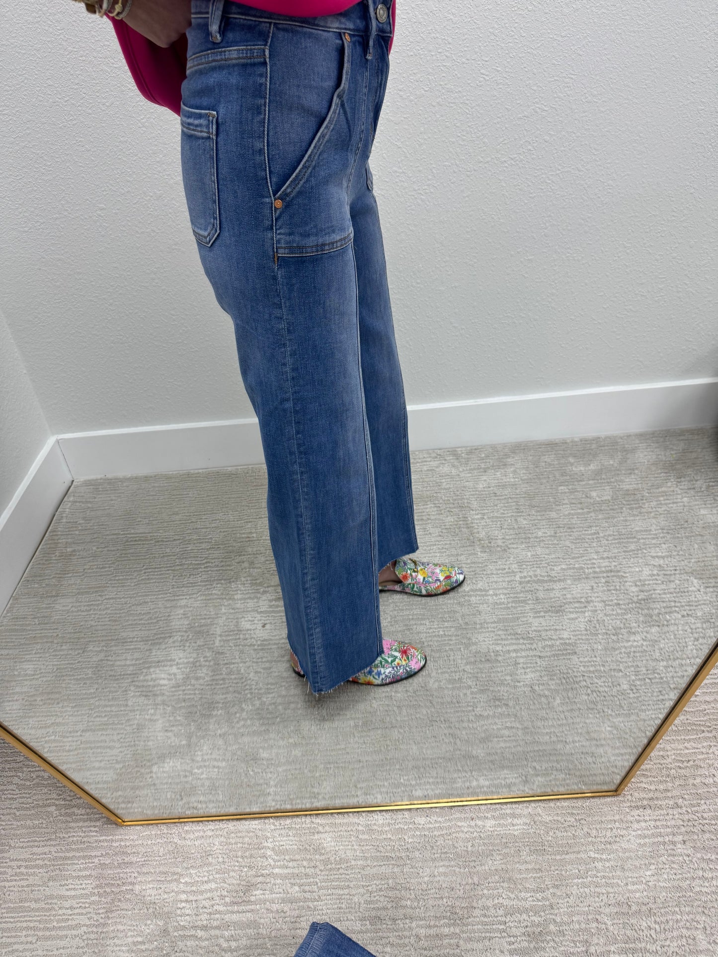 High Rise Relaxed Front Seam Crop Jeans