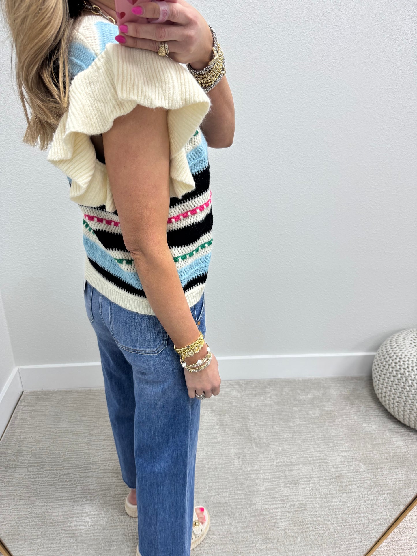 High Rise Relaxed Front Seam Crop Jeans