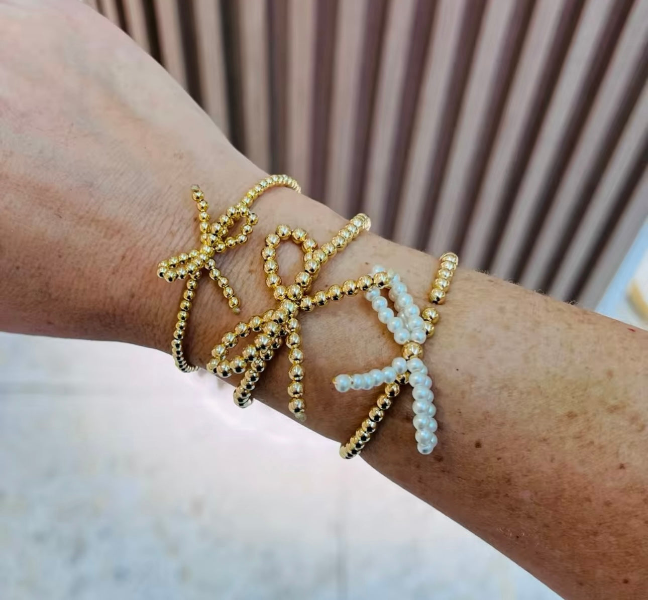 Pearl Bow Bead Bracelet