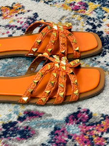 Orange Studded Sandal