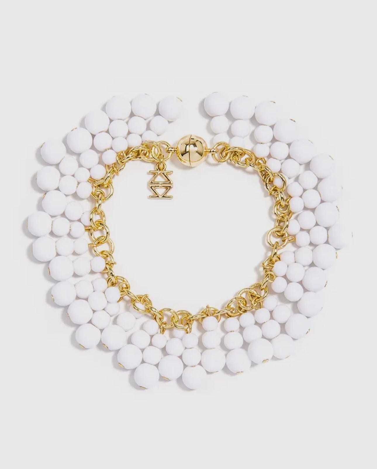 White Bead Magnetic Bracelet