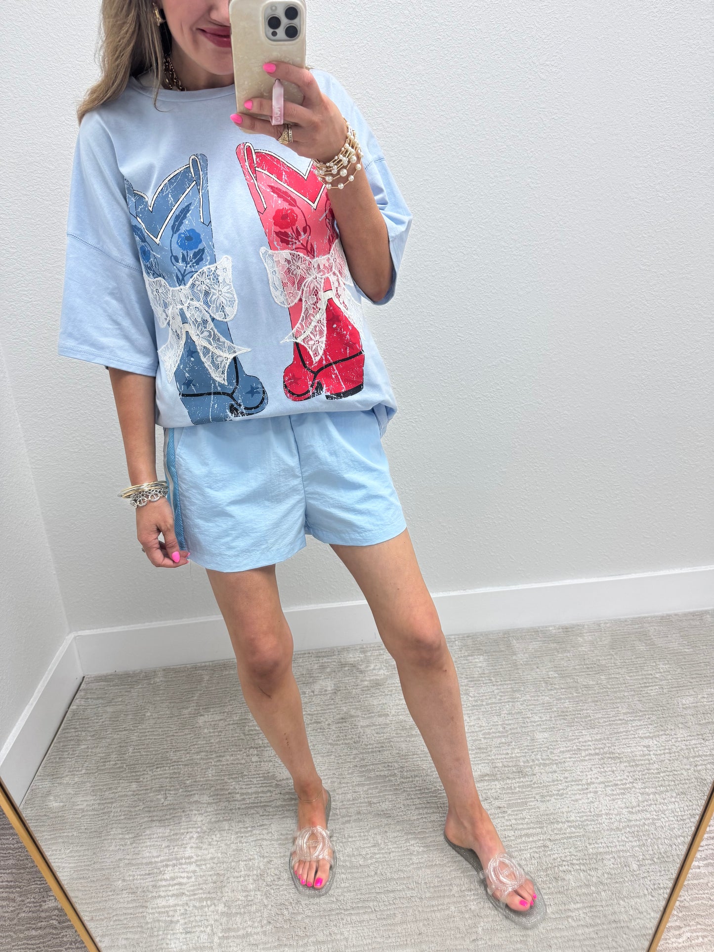 Red White and Blue Cowboy Boot Top