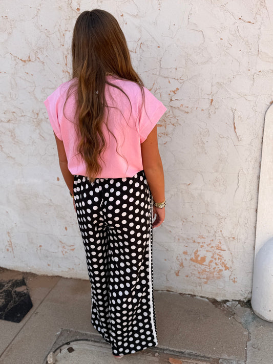 Pink High Neck Cap Sleeve Top