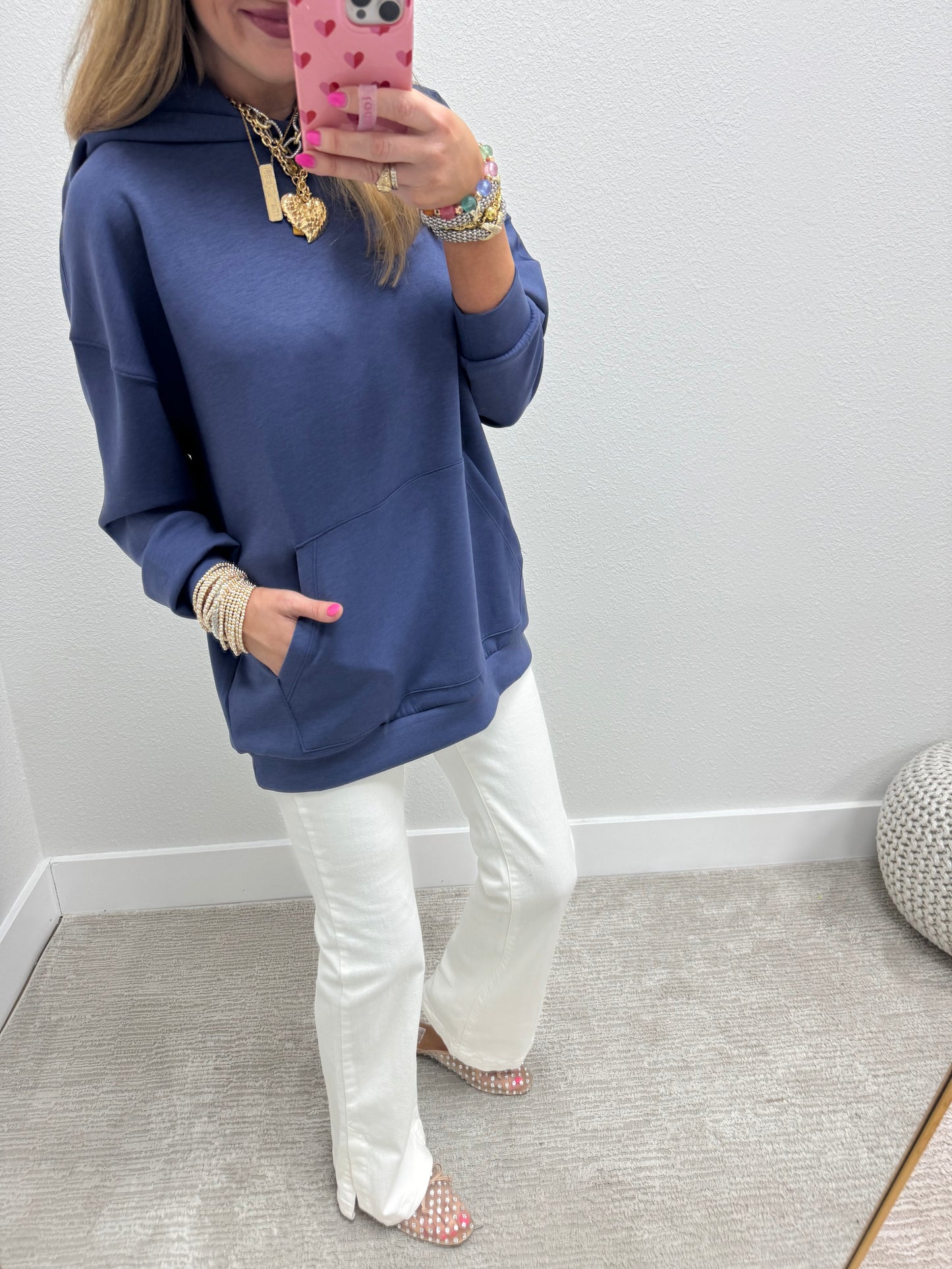 Blue Indigo Scuba Pullover with Kangaroo Pocket FS
