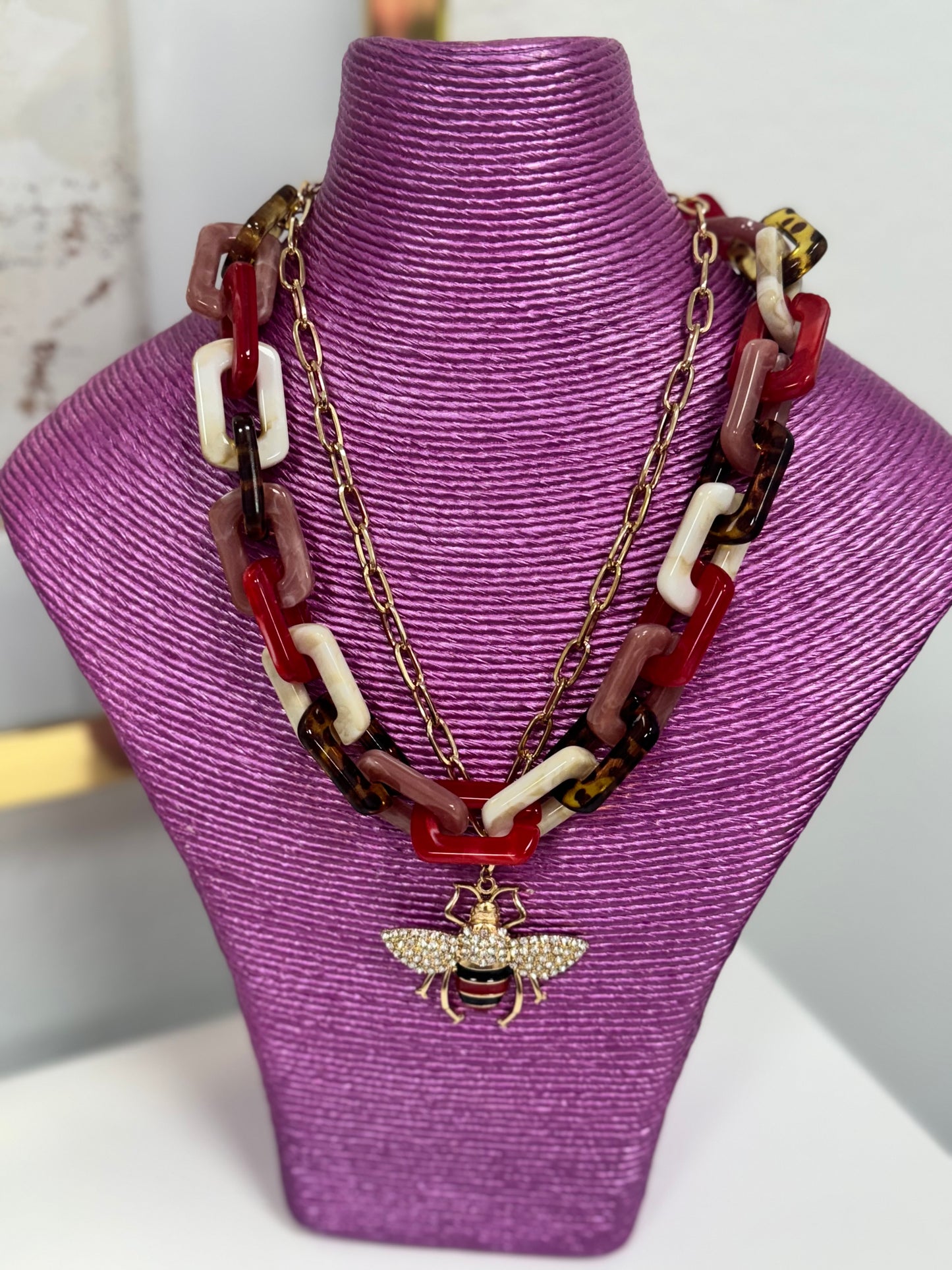 Crystal Bee Necklace