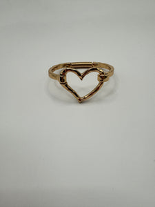 Gold Heart Cuff Bracelet