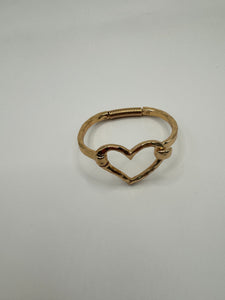 Gold Heart Cuff Bracelet